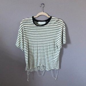 IRO Jeans Distressed Stripe Tee